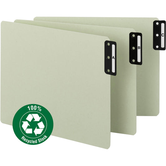 Smead 100% Recycled Filing Guides with Vertical Extra-Wide Blank Tab (61676)