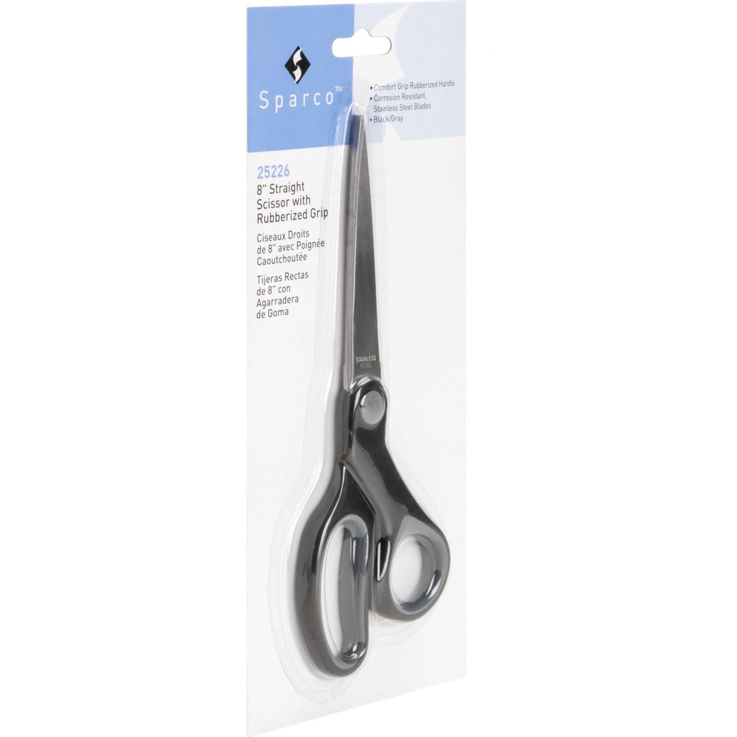 Sparco Straight Scissors w/Rubber Grip Handle (25226)