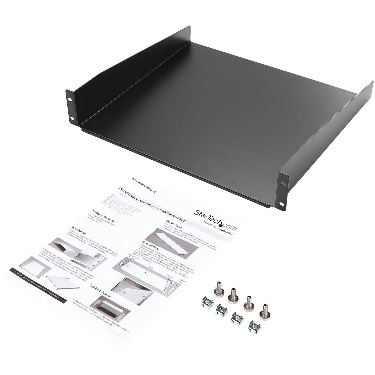 StarTech 19in Universal Server Rack Cabinet Shelf (CABSHELF)