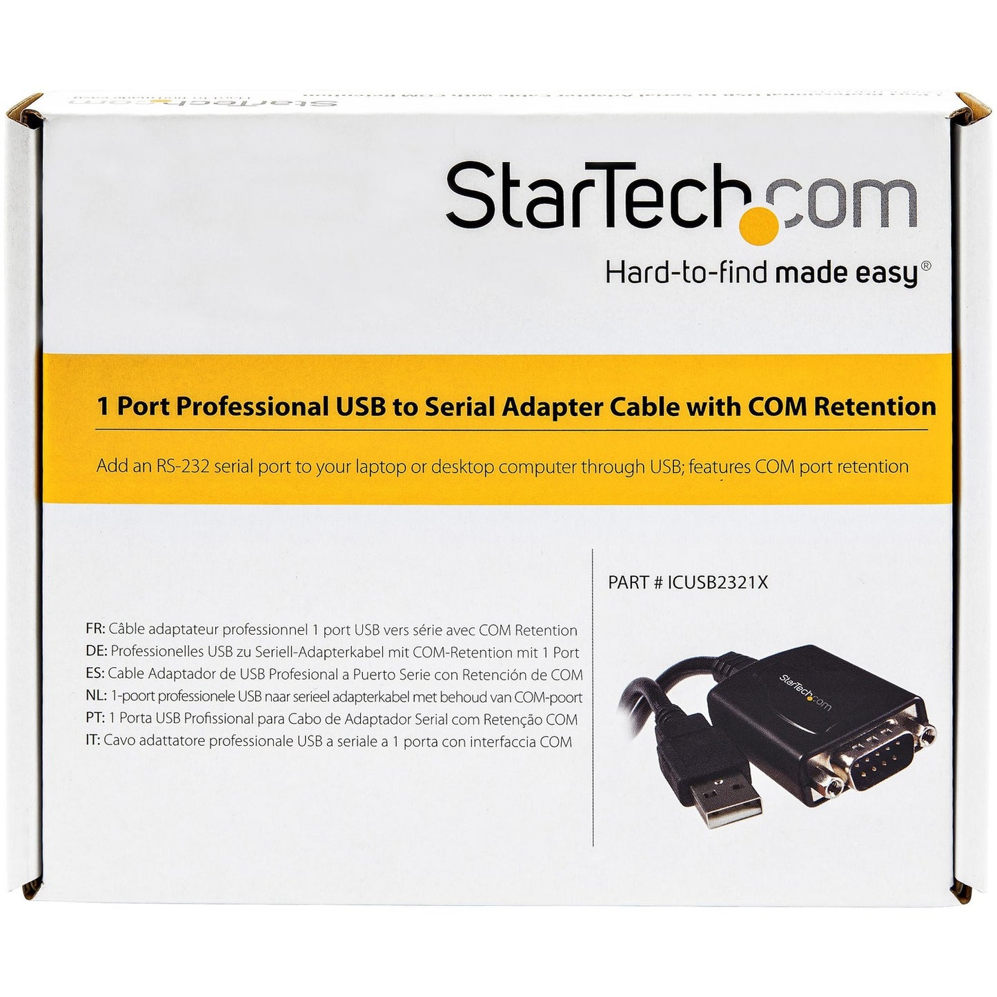 StarTech 1 Port Usb 2.0 To Serial Adapter Cable (ICUSB2321X)