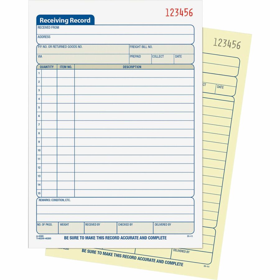 Adams Carbonless Receiving Record Book (DC5089)