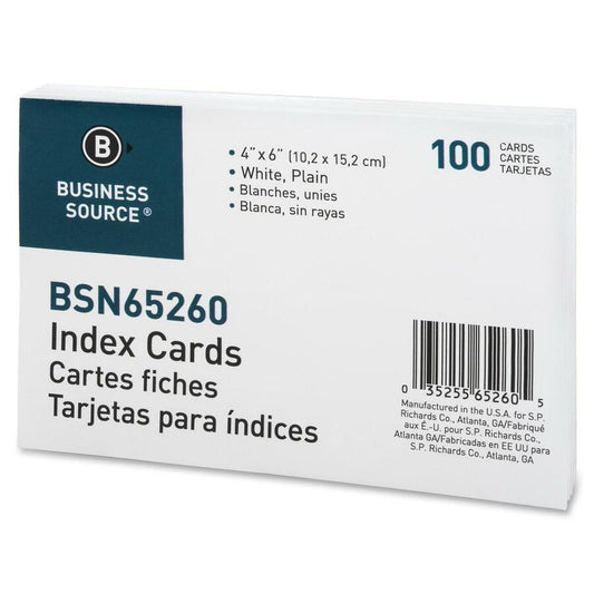 Business Source Plain Index Cards (65260)