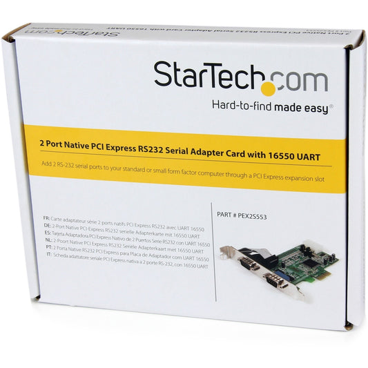 StarTech 2port Pcie Rs232 Serial Db9 Adapter Card (PEX2S553)