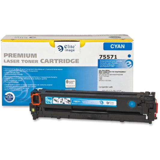 Elite Image Remanufactured Laser Toner Cartridge - Alternative for HP 128A (CE321A) - Cyan - 1 Each (75571)