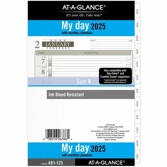 Day Runner Daily Planner One Page Per Day Refill, Loose-Leaf, Desk Size (481125)