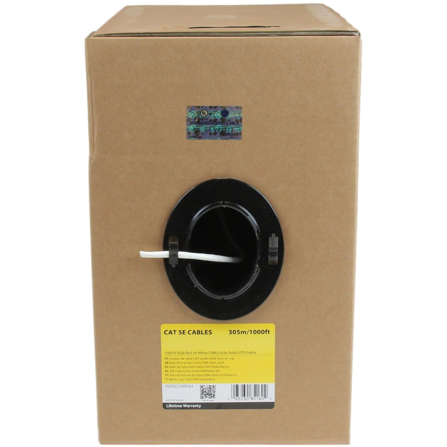 StarTech 1000ft Bulk Roll Solid Cat5e Riser Cable (WIR5ECMRWH)
