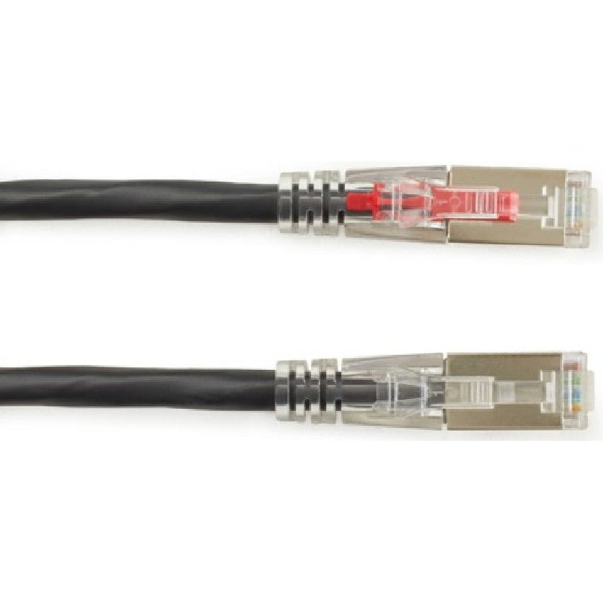 Black Box Cat6a 650-mhz Locking Snagless Stranded Ethernet Patch Cable-shielded(s/ftp), Cm Pvc (rj45 M/m), Black, 10-ft. (3.0-m) (C6APC80SBK10)