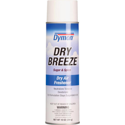Dymon Dry Breeze Aerosol Air Freshener, Sugar and Spice, 10 oz Aerosol Spray, 12/Carton (70220)