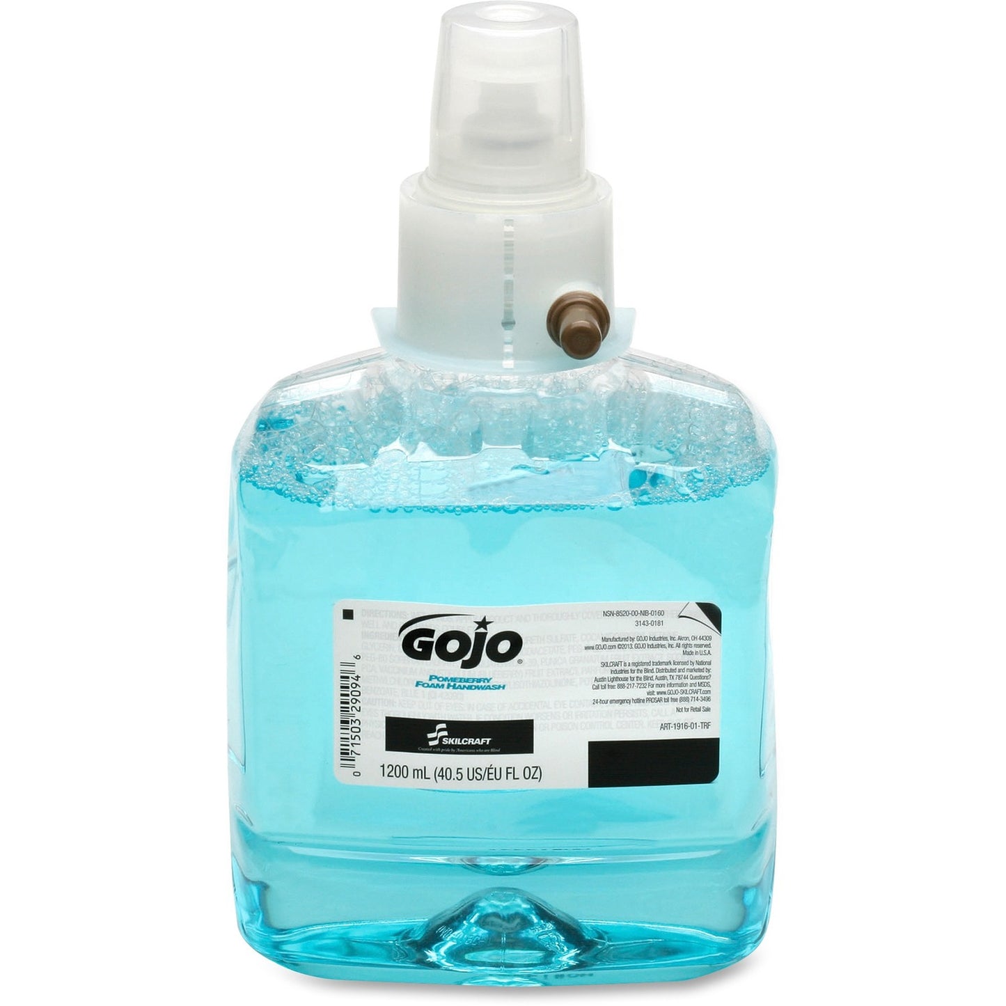 AbilityOne 8520016492723, SKILCRAFT, GOJO LTX-12 Foam Hand Wash Refill, Pomeberry, 1,200 mL Refill, 2/Box