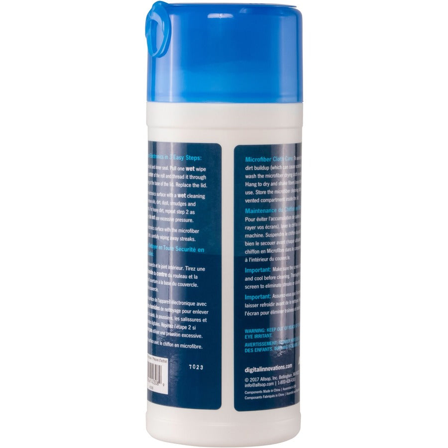Digital Innovations ScreenDr Wet/Dry Streak-Free Wipes, 70-pack (40308)