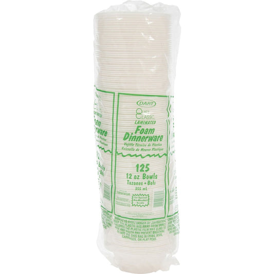 Dart Quiet Classic 12 oz Laminated Foam Bowls (12BWWQRCT)