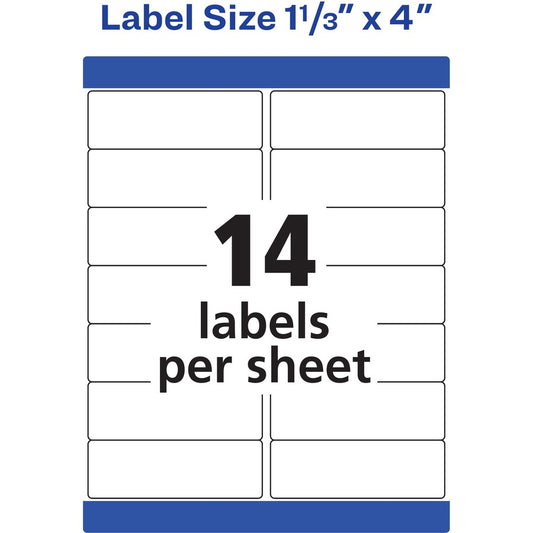1-1/3" x 4" Labels, Ultrahold, 7,000 Labels (95522)