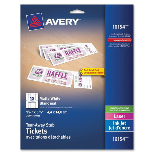 Blank Tickets with Tear-Away Stubs (16154CT)