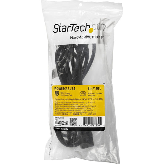StarTech 10ft Hospital Power Cord, Nema 5-15p/c13 (PXTMG10110)