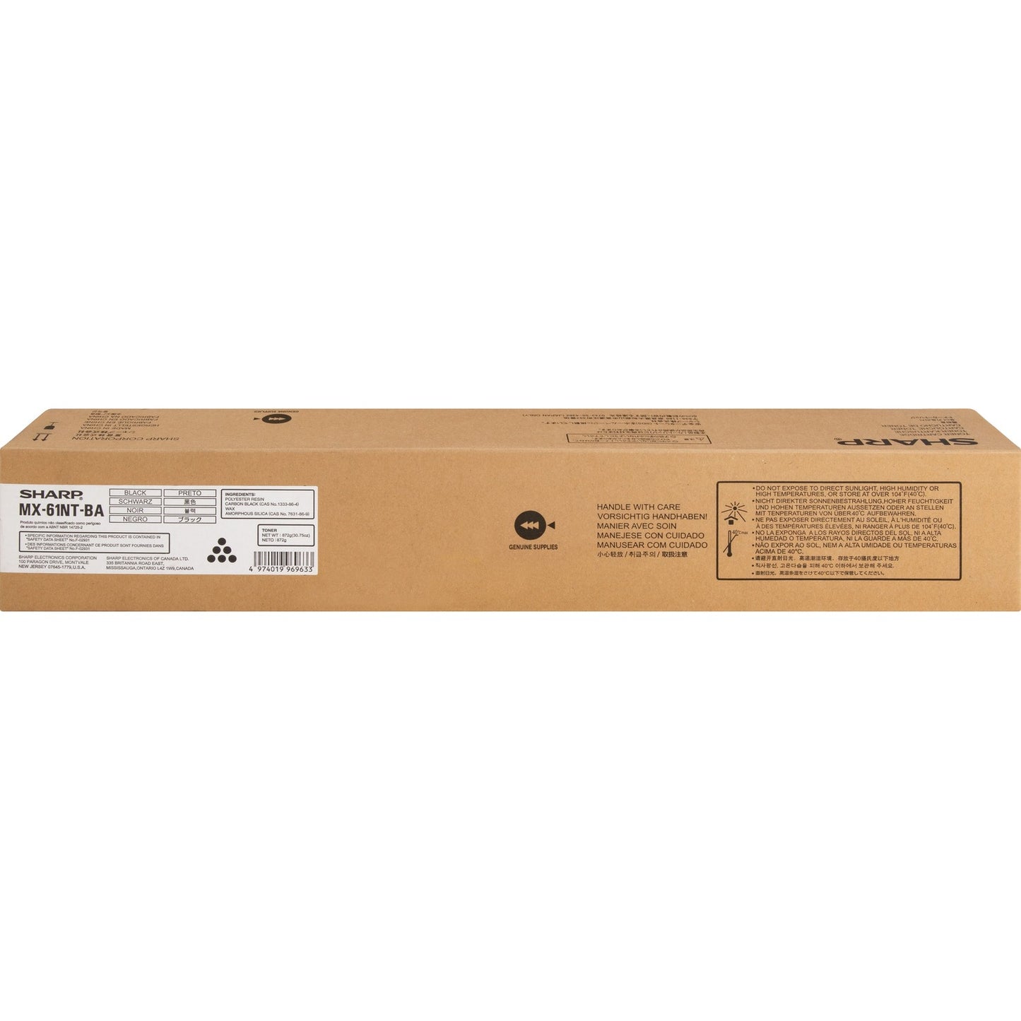 Sharp MX-61NT Original Laser Toner Cartridge - Black - 1 Each (MX61NTBA)