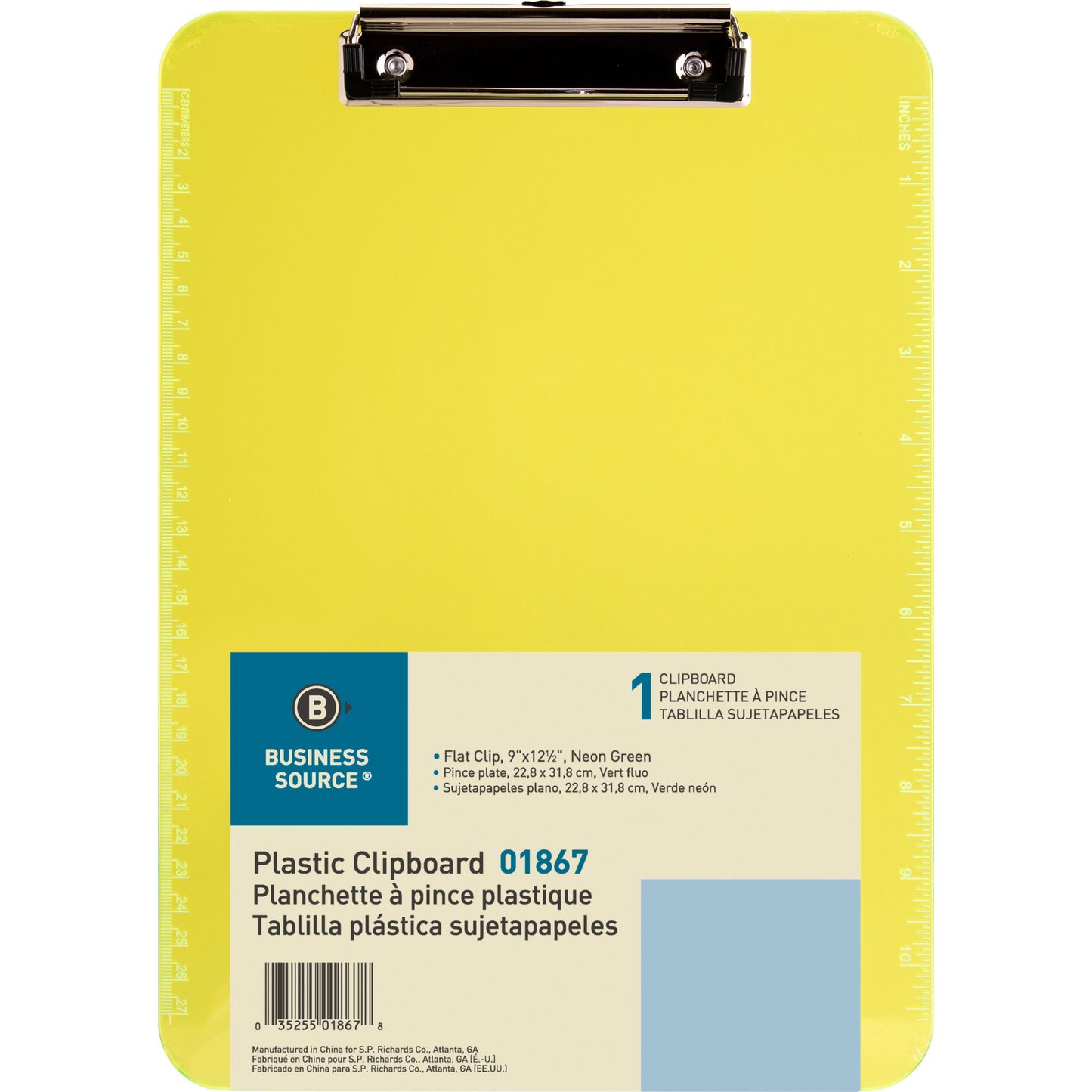 Business Source Flat Clip Clipboard (01867BD)
