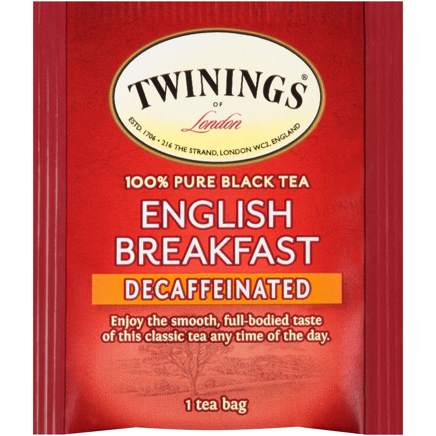 TWININGS Tea Bags, English Breakfast Decaf, 1.76 oz, 25/Box (09182)