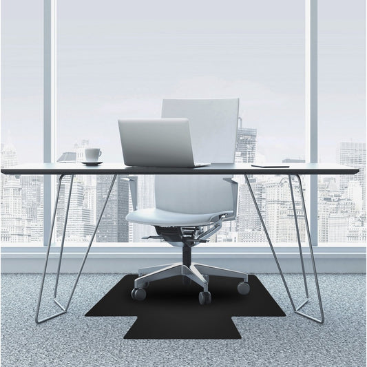 Black Vinyl Lipped Chair Mat for Carpets - 36" x 48" (FC113648LLBV)