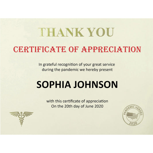 Premium-Weight Certificates (83720)