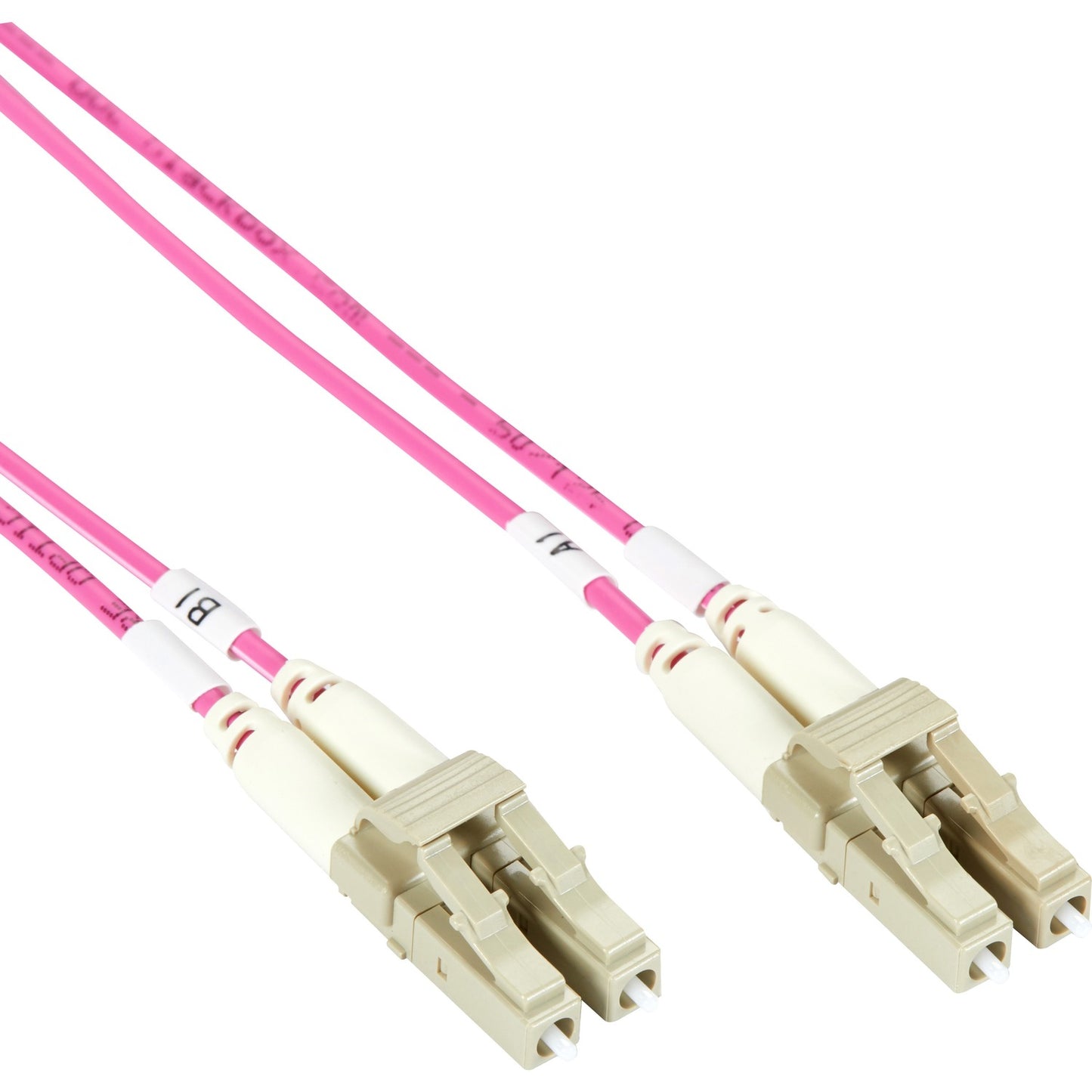 Black Box Om4 50/125 Multimode Fiber Optic Patch Cable - 10/40/100g, Lszh, Lc To Lc, Erika Violet, 10-m (32.8-ft.) (FOM4010MLCLC)