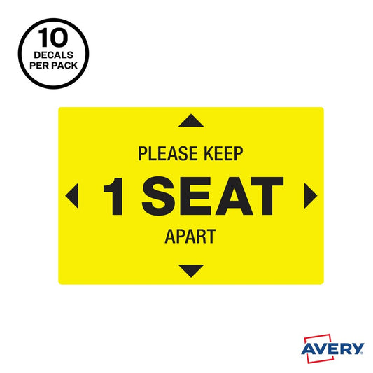 Surface Safe PLEASE KEEP 1 SEAT APART Decals (83073)