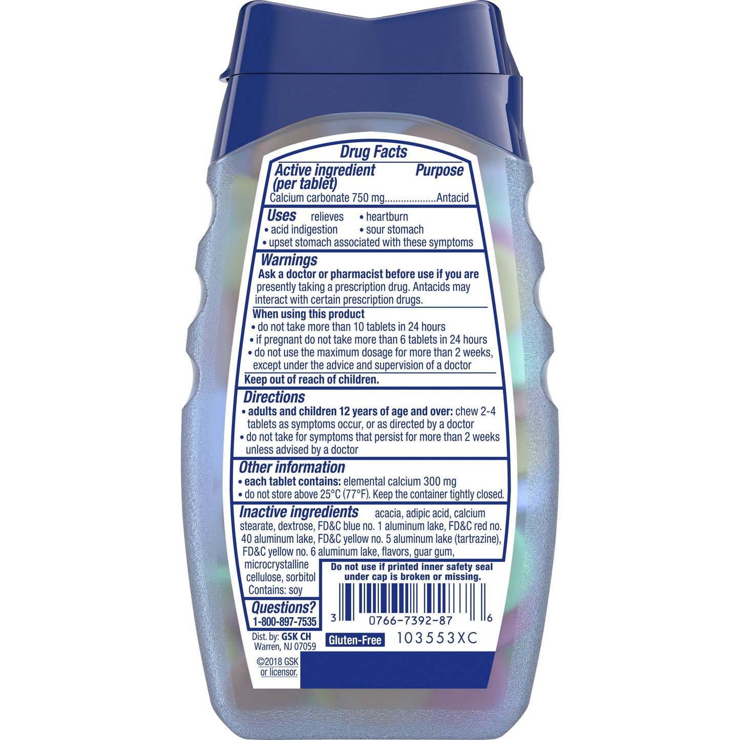 TUMS Smoothies Extra Strength Antacid Chewable Tablet (39287)