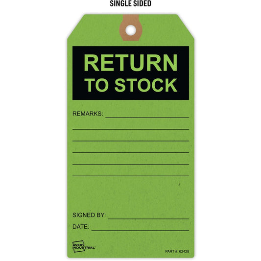 RETURN TO STOCK Preprinted Inventory Tags (62428CT)