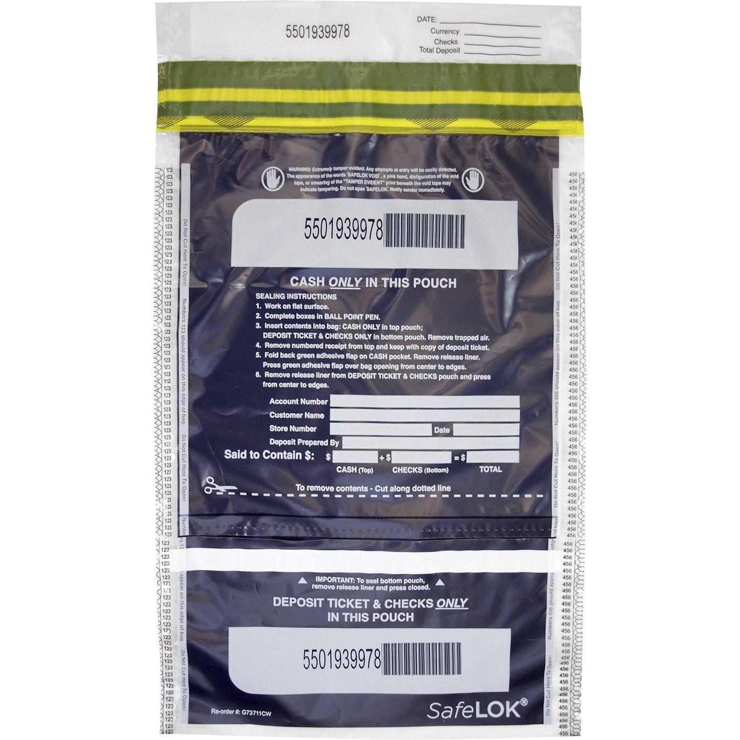 ControlTek SafeLOK VT Tamper-Evident Deposit Bags (585092)
