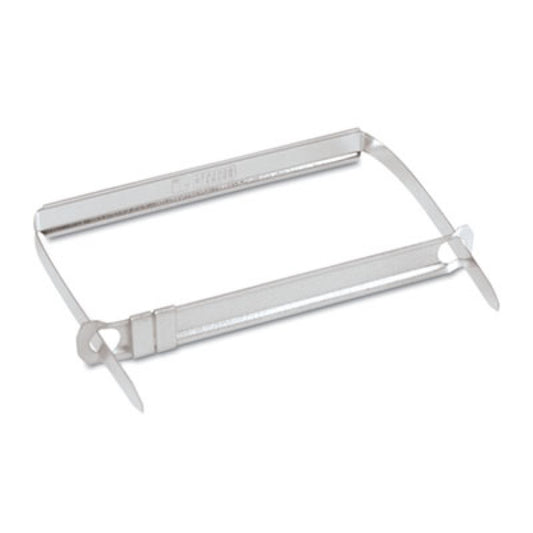 Standard Two-Piece Two-Prong Paper Fastener Base and Compressor Sets, 2" Capacity, 2.75" Center to Center, Silver, 50/Box