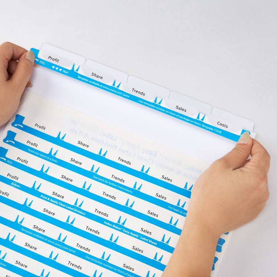 5 Tab Easy Print & Apply Clear Label Sheet Refills (11225)