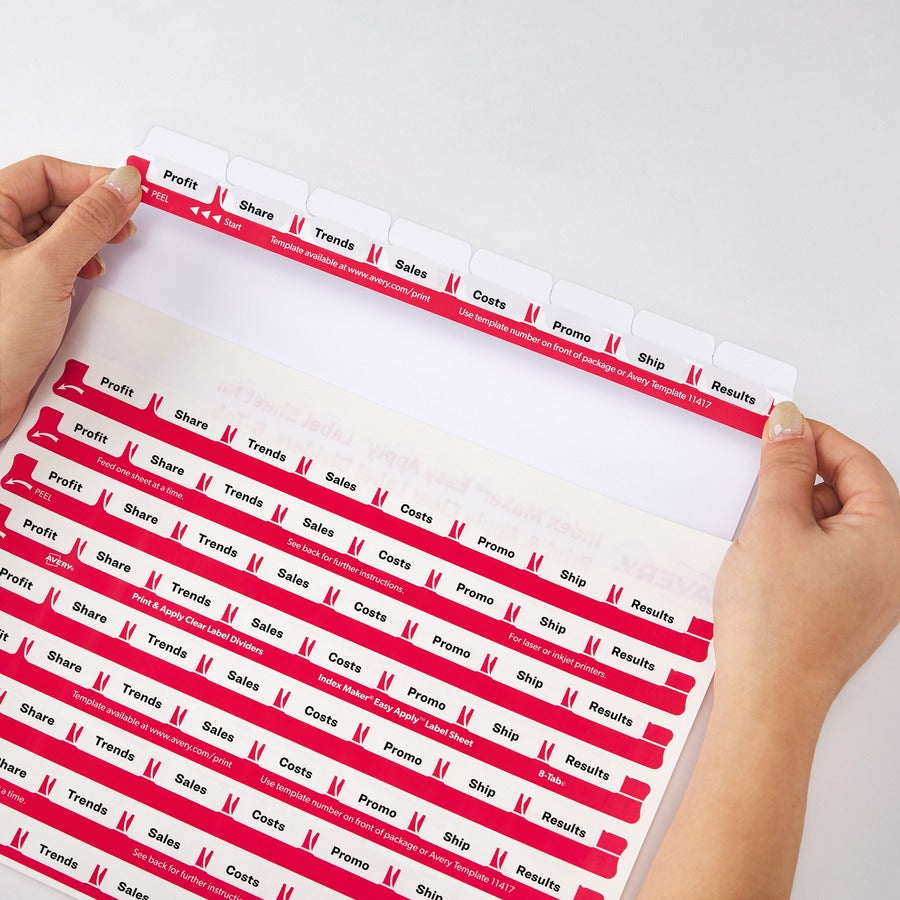 8 Tab Easy Print & Apply Clear Label Sheet Refills (11226)