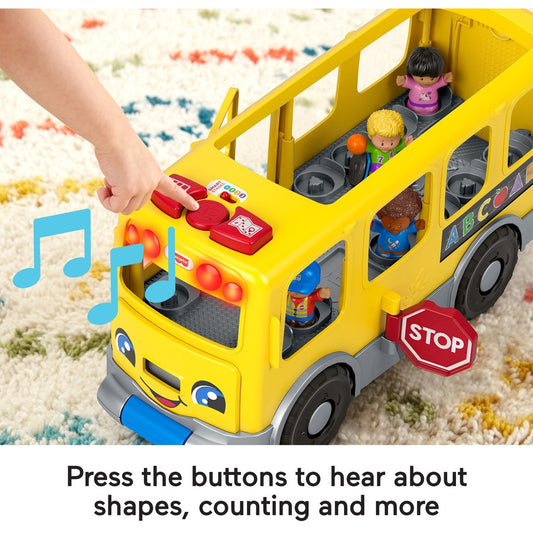 Fisher-Price Little People Toddler Learning Toy, Big Yellow School Bus Musical Push Toy (GLT75)