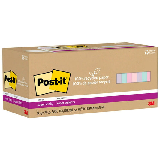 Recycled Super Sticky Notes (654R24SSNRP)