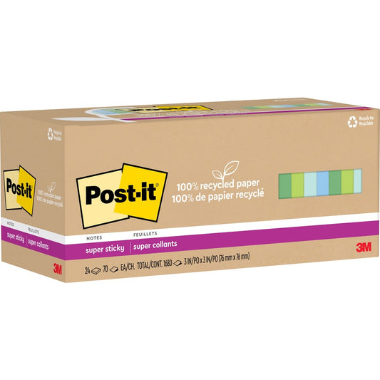 Recycled Super Sticky Notes (654R24SSTCP)
