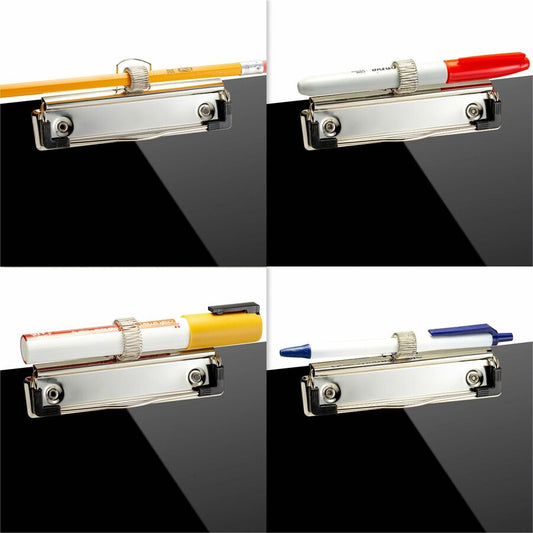 Officemate Low Profile Recycled Plastic Letter Size Clipboard w Pen Holder Black (83075)