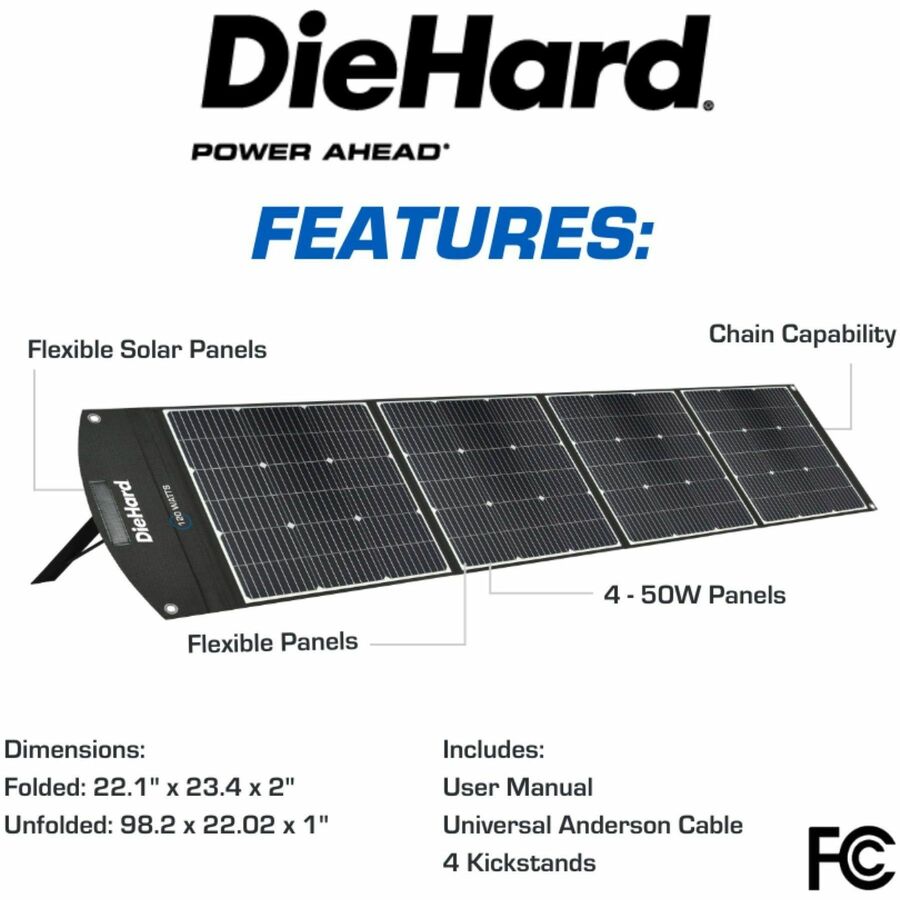 DieHard 200-Watt Solar Panel for Portable Power Station (DH2000601)