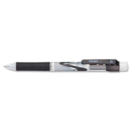 Pentel .e-Sharp Mechanical Pencil, 0.5 mm, HB (#2), Black Lead, Black Barrel, Dozen (AZ125A)