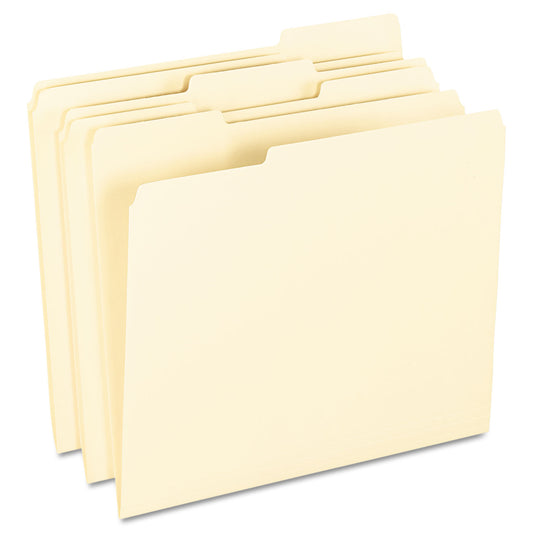 Pendaflex SmartShield Top Tab File Folders, 1/3-Cut Tabs: Assorted, Letter Size, Manila, 100/Box (62702)