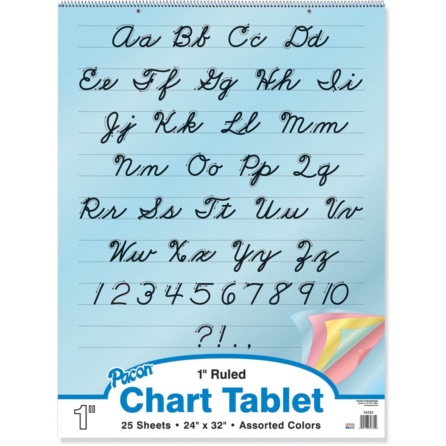 Pacon Cursive Cover Colored Paper Chart Tablet (74731)