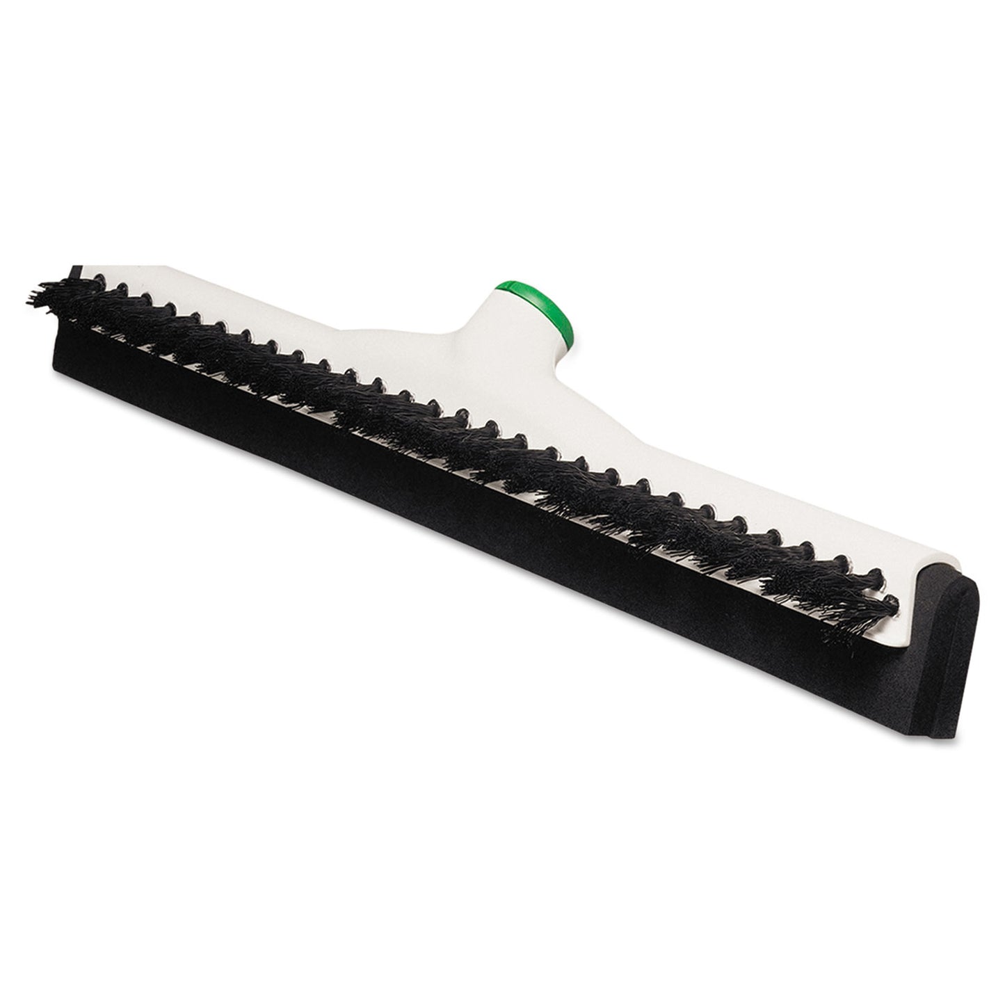 Unger Sanitary Brush with Squeegee, Black Polypropylene Bristles, 18" Brush, Moss Plastic Handle (PB45A)