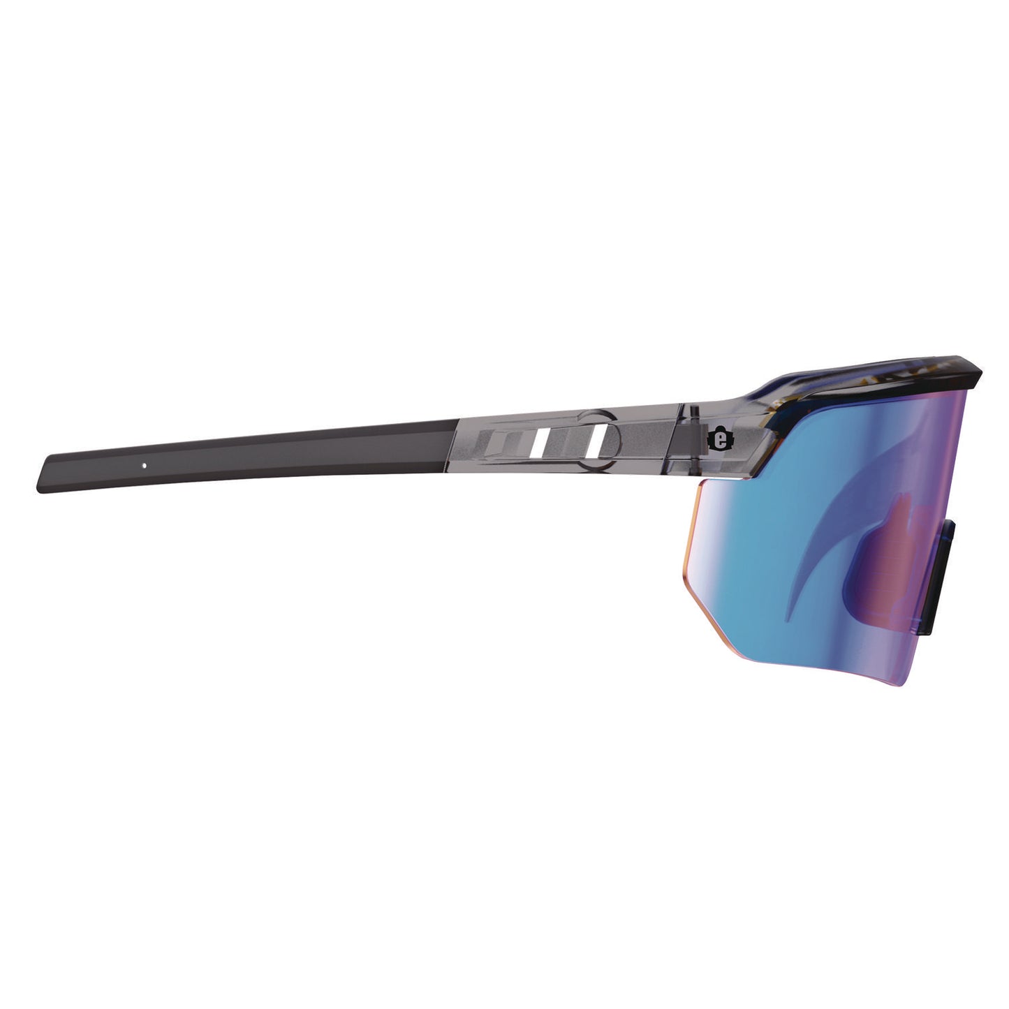 ergodyne Skullerz AEGIR Anti-Scratch/Anti-Fog Safety Glasses, Clear Smoke Nylon Impact Frame, Blue Mirror Polycarbonate Lens (55012)