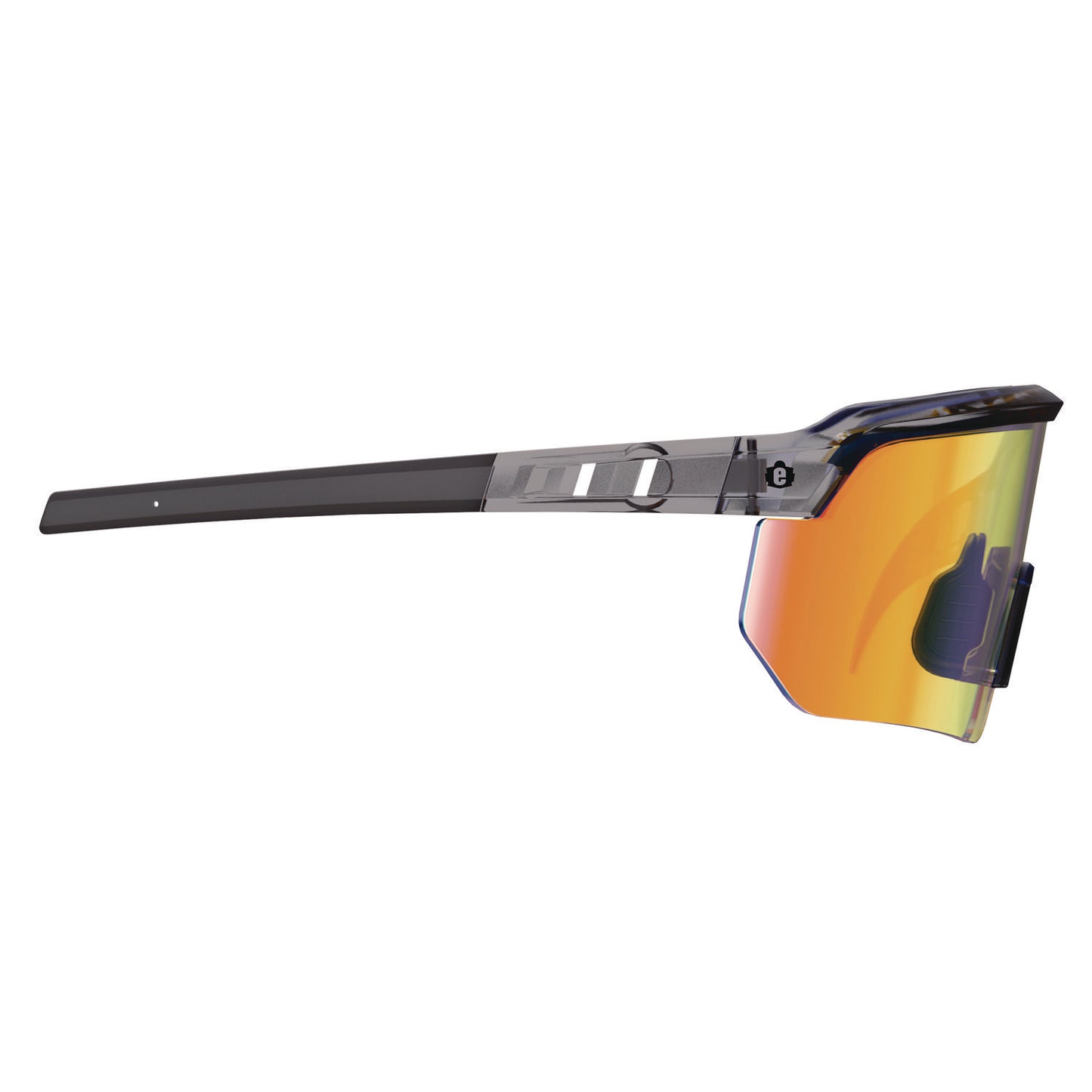 ergodyne Skullerz AEGIR Anti-Scratch/Anti-Fog Safety Glasses, Clear Smoke Nylon Impact Frame, Orange Mirror Polycarbonate Lens (55014)