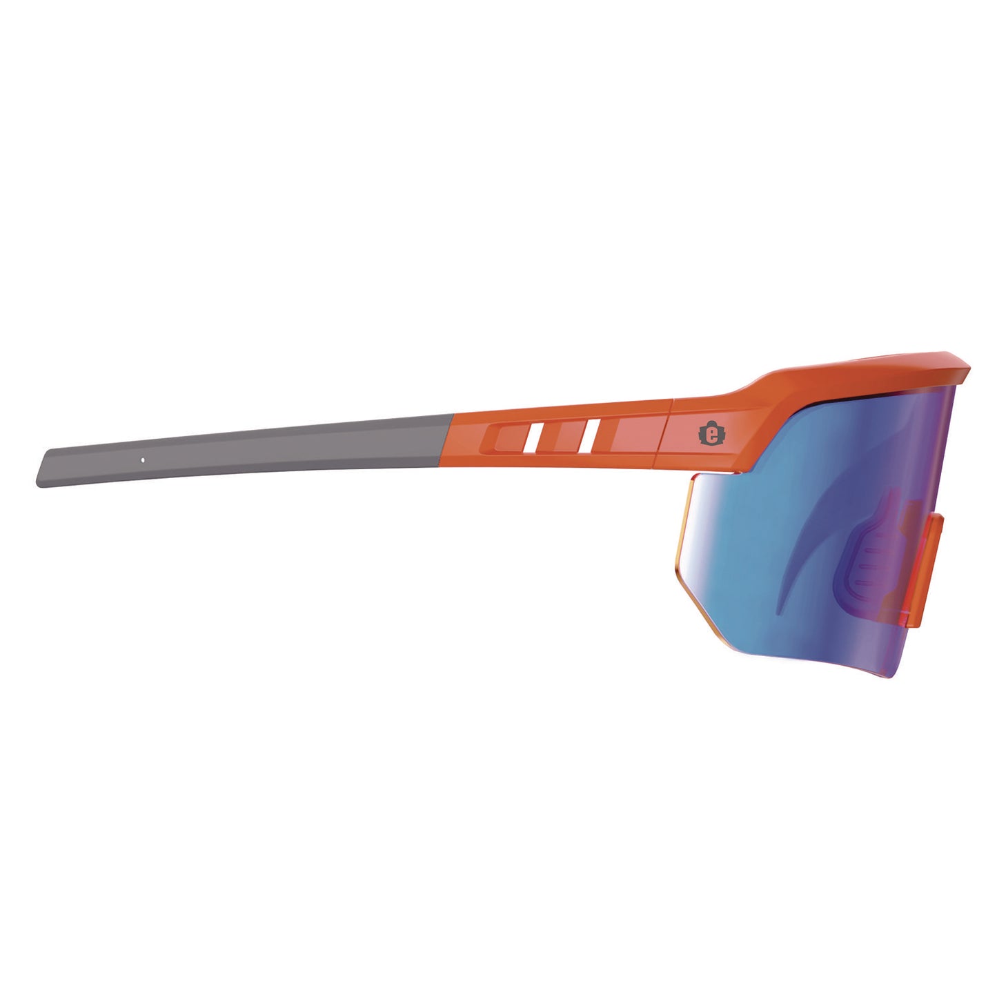 ergodyne Skullerz AEGIR Anti-Scratch/Enhanced Anti-Fog Safety Glasses, Orange Nylon Impact Frame, Blue Mirror Polycarbonate Lens (55022)