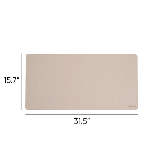 Smead Vegan Leather Desk Pads, 31.5 x 15.7, SandStone (64831)
