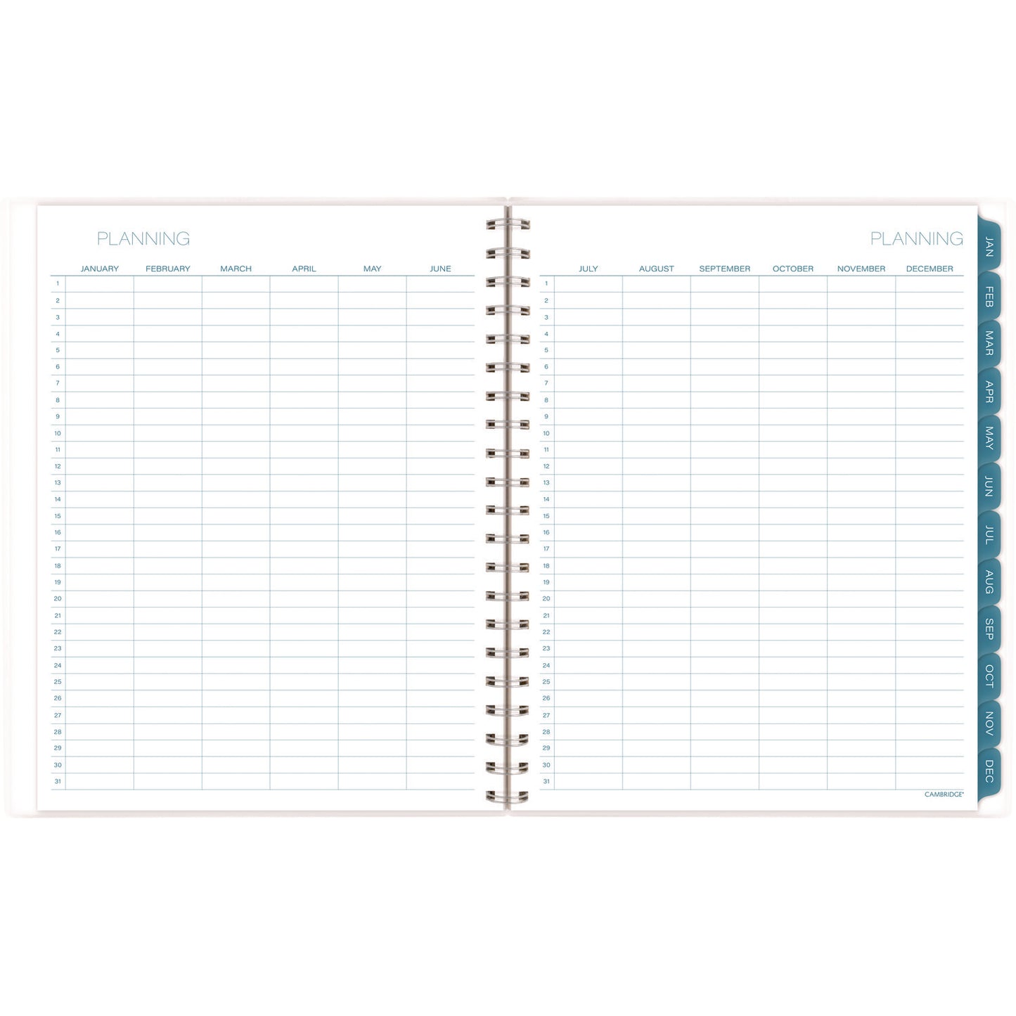 Cambridge Glacier Weekly/Monthly Planner, Glacier Artwork, 11" x 9.25", Blue/Gray/Silver Cover, 12-Month (Jan to Dec): 2025 (1727905)