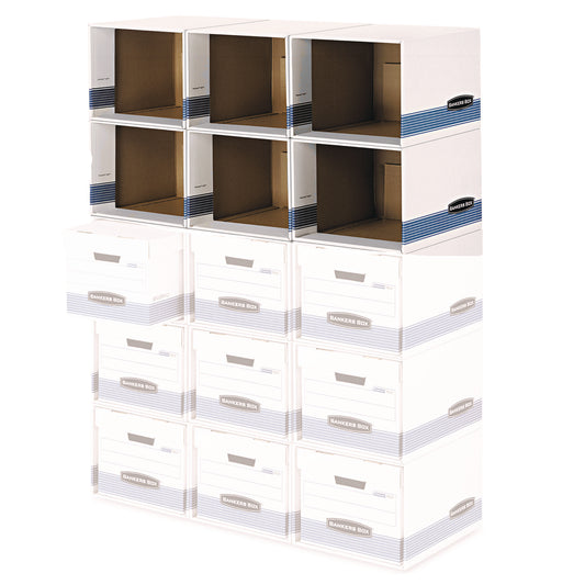 Bankers Box File/Cube Box Shell, Legal/Letter, 23.75 x 19.75, White/Blue, 6/Carton (0162601)