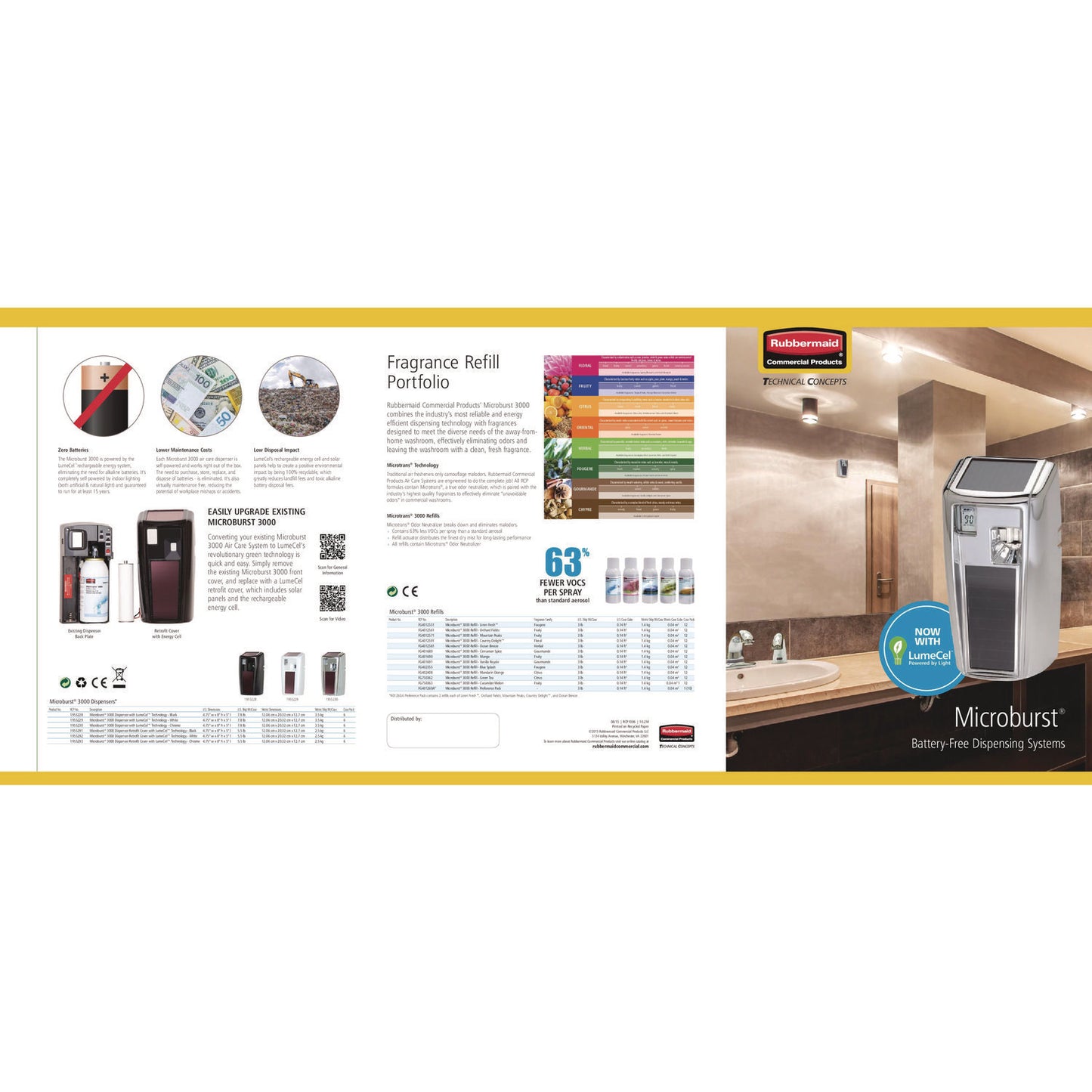 Rubbermaid Commercial Microburst 3000 Refill, Linen Fresh, 2 oz Aerosol Spray, 12/Carton (4012551)