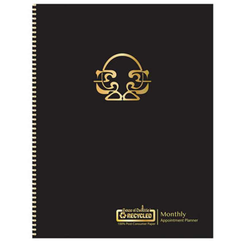 House of Doolittle 100% Recycled Deco Days Monthly Planner, 11 x 8.5, Black/Gold Cover, 12-Month (Jan to Dec): 2025 (29102)
