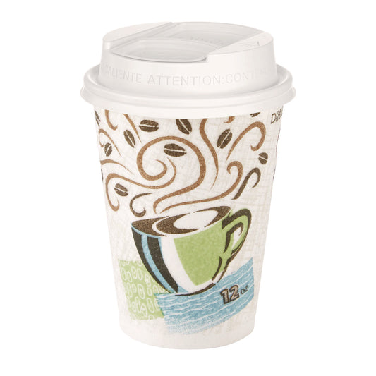 Dixie Smart Top Reclosable Lids for Hot Cups, Fits 10 oz to 20 oz Cups, White, 1,000/Carton (DSL9542)