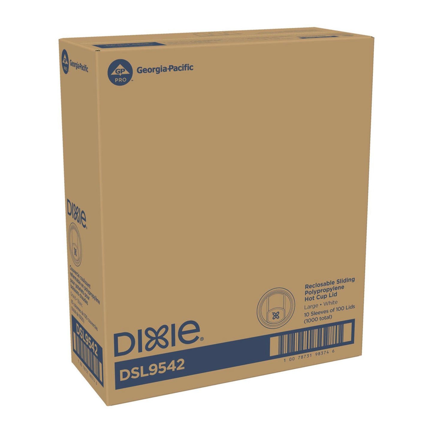 Dixie Smart Top Reclosable Lids for Hot Cups, Fits 10 oz to 20 oz Cups, White, 1,000/Carton (DSL9542)